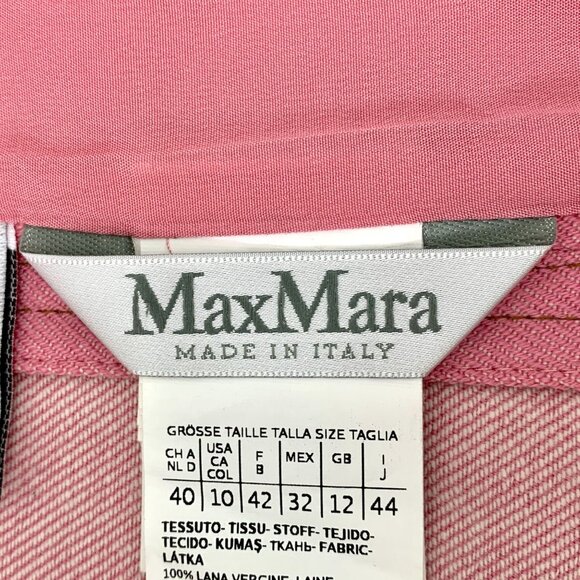 MaxMara Womens Pink Wool Blazer Jacket With Notch Lapel & Single Button Closure - Picture 6 of 6